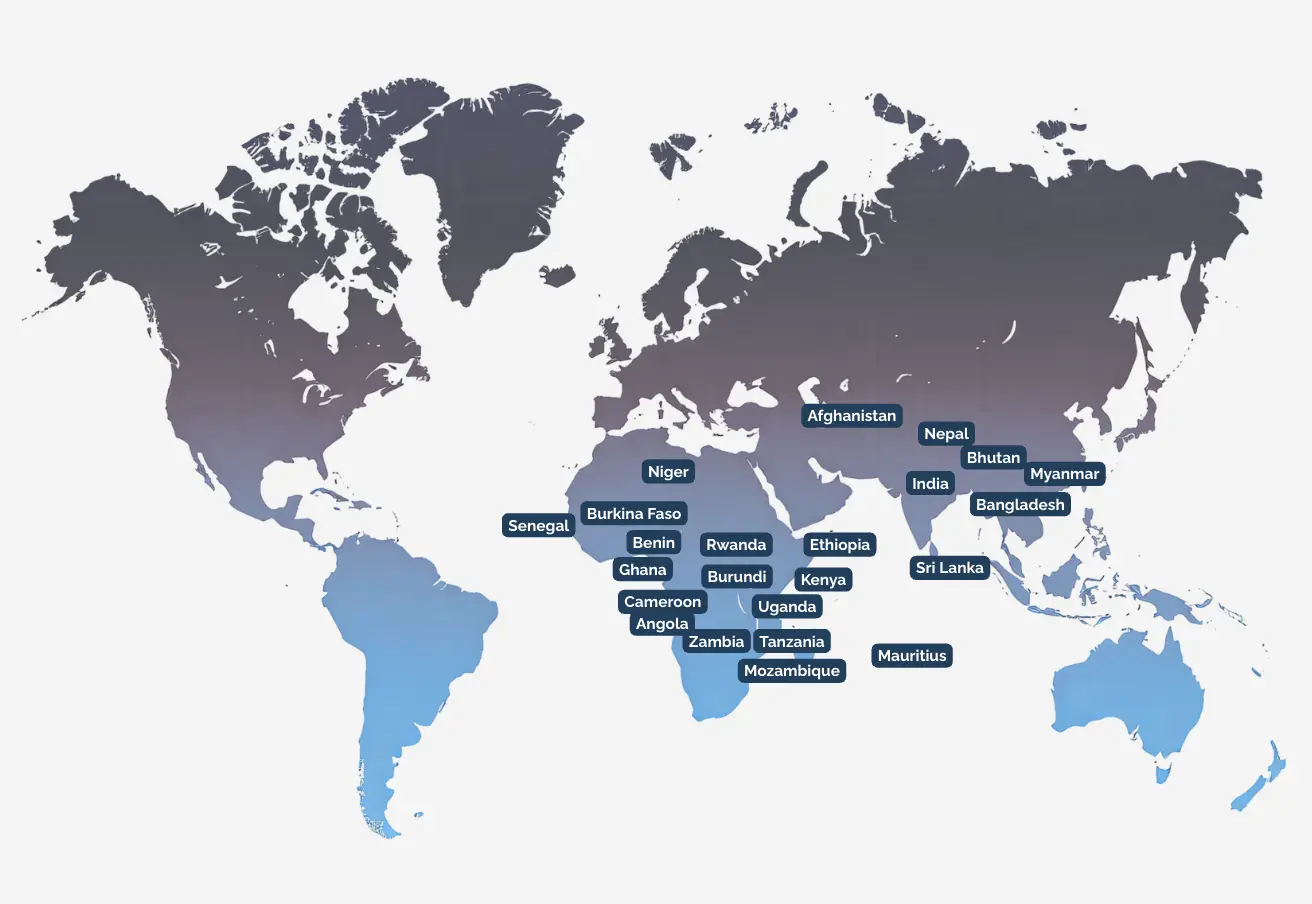 Udyat international footprint world map